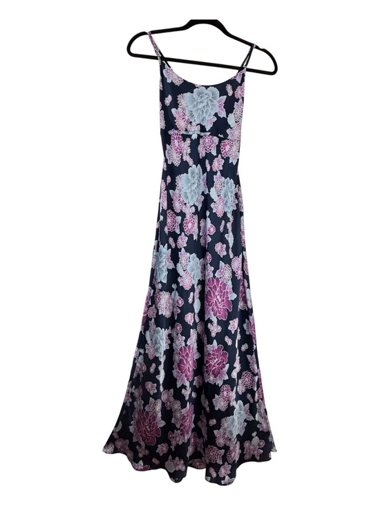 La Vie En Rose Other - La Vie en Rose Floral Slip Dress Maxy Empire Waist Satin Strappy A-Line Flowy M
